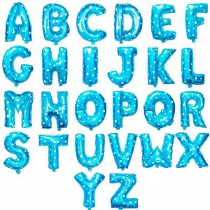 harf ve yazı folyo mavi folyo balon