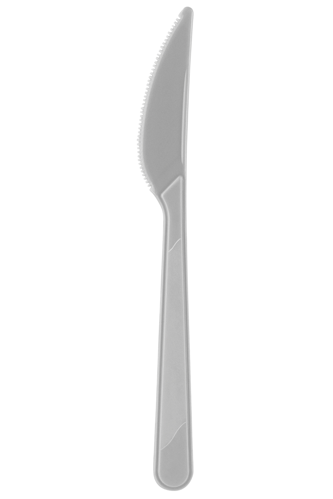 Toptan Plastik Bıçak 25'Li Gümüş