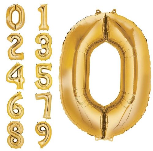 Toptan Rakam Folyo Balon 40 Cm Altın (Gold) Renk