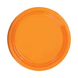 Toptan Turuncu Plastik Tabak 25’Li