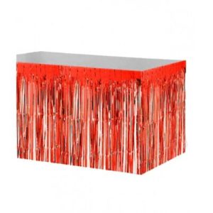 Toptan Kırmızı Metalize Masa Kenarı Eteği