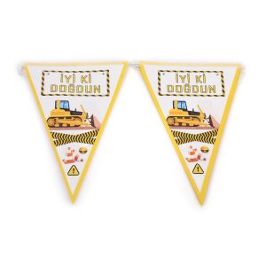 Toptan İnşaat Üçgen İyi Ki Doğdun Flama Bayrak