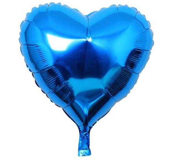 Toptan Kalp Folyo Balon 45 Cm 18 İnç Koyu Mavi