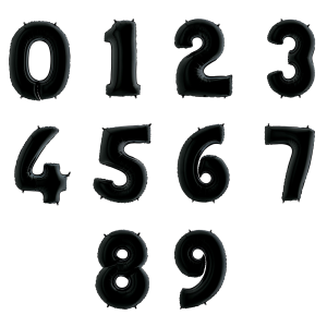 Toptan Rakam Folyo Balon 40 inç Siyah Renk