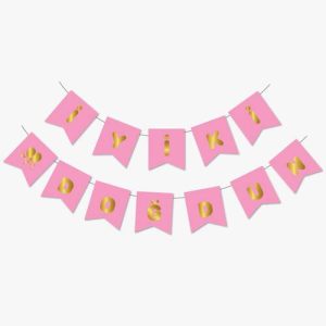 Toptan Pembe Altın İyi Ki Doğdun Yaldızlı Banner