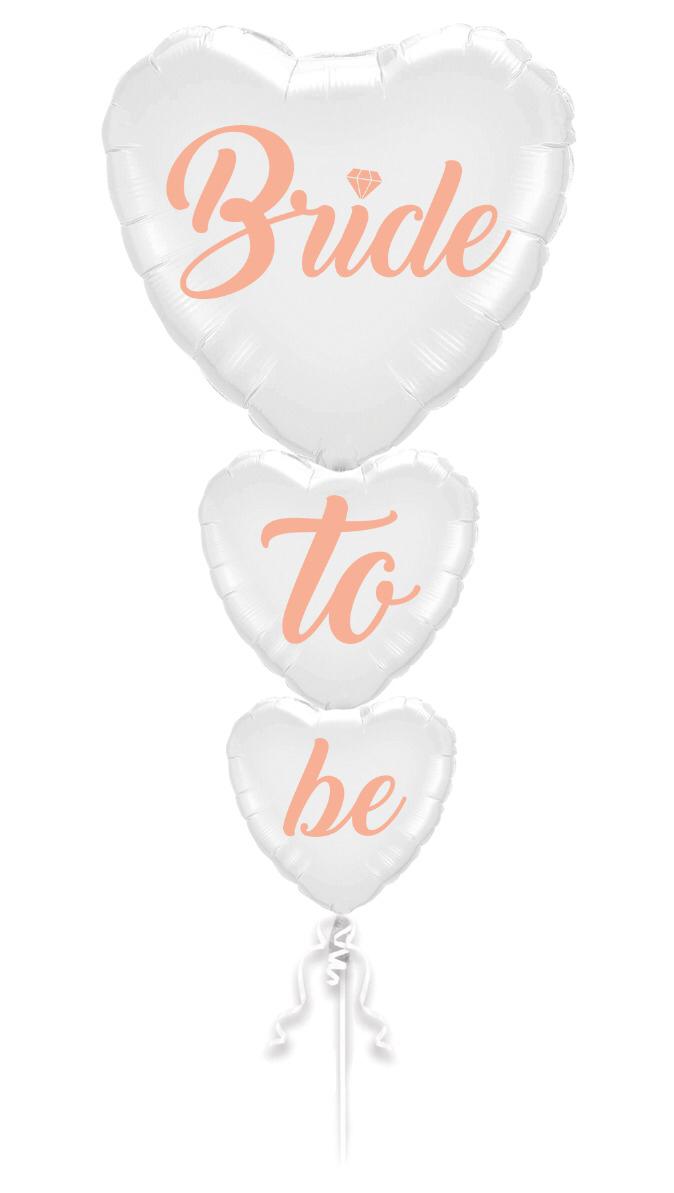 Toptan Bride To Be 3'Lü Kalp Set Folyo Balon