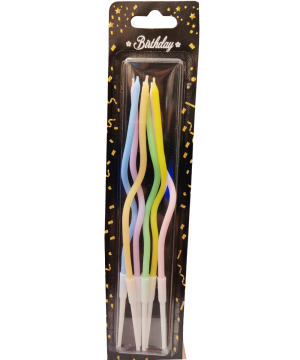 Toptan Karışık Renk Makaron Kıvrımlı Mum