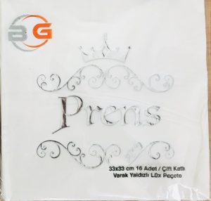 Toptan Prens Gümüş Varaklı Peçete