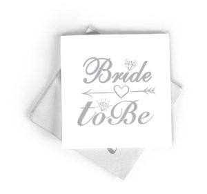 Toptan Bride To Be Gümüş Varaklı Peçete
