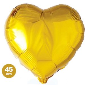 Toptan (Kartelasız) Gold Altın Kalp Folyo Balon 45 Cm 18 İnç