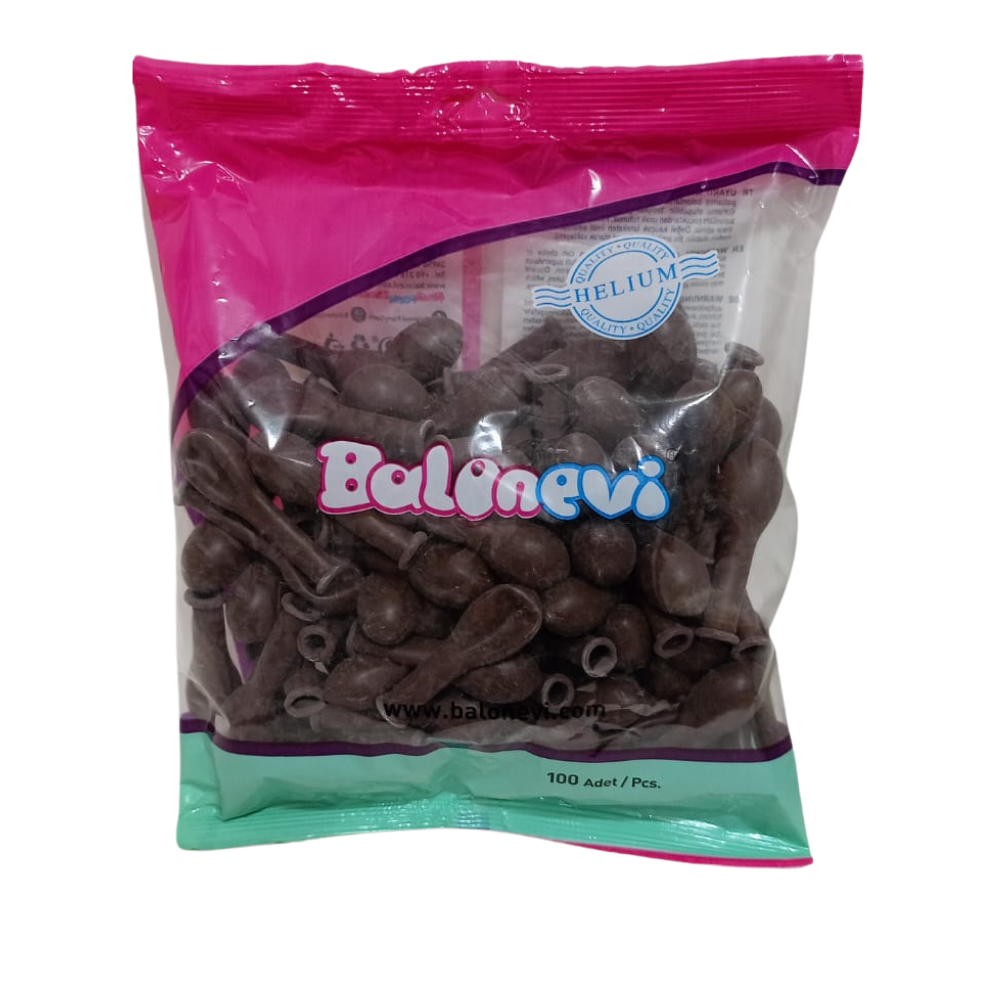 Toptan Balon Evi 5 inç Kahverengi Pastel Balon 100 Adet 