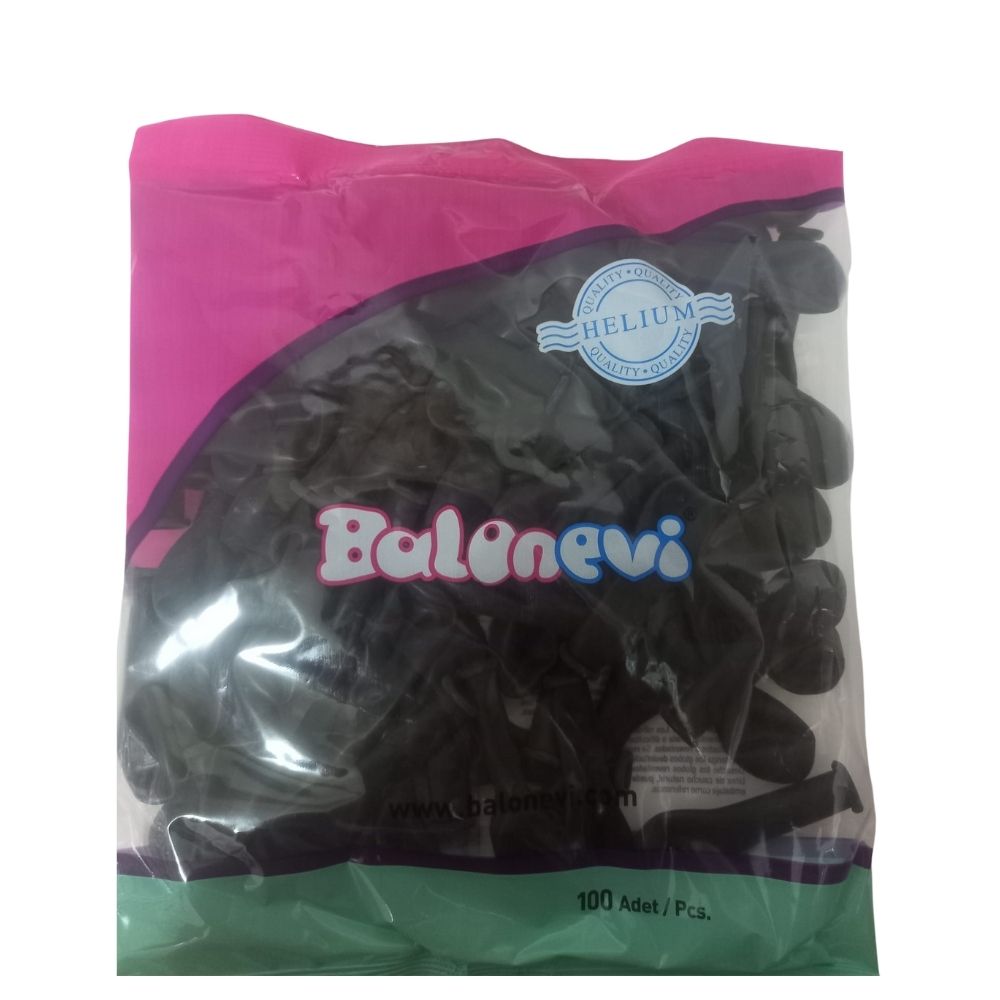 Toptan Balonevi 5 inç Siyah Pastel Balon - Görsel 2