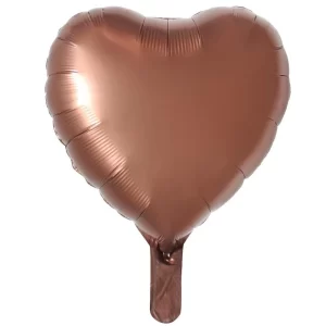 Toptan Kartelasız Karamel Retro Saten Kalp Folyo Balon 18 İnç