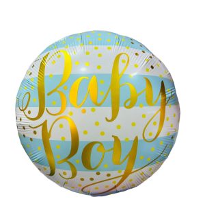 Toptan Baby Boy Mavi Beyaz 18 inç Folyo Balon