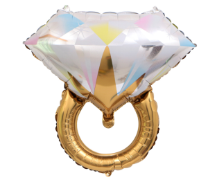 Toptan Hologramlı Gold Yüzük Folyo Balon 75 cm