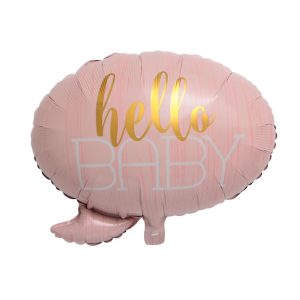 Toptan Hello Baby Pembe Folyo Balon 60 cm