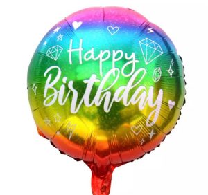 Toptan Rengarenk Happy Birthday 18 inç Folyo Balon