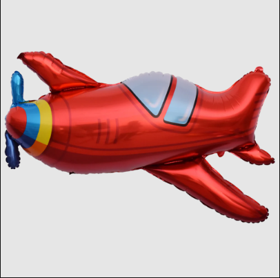 Toptan Kırmızı Uçak Folyo Balon 36 cm