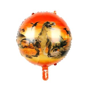 Toptan Yuvarlak Dinozor 18 inç Folyo Balon