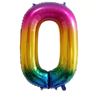 Toptan 0 Rakam İthal 34 İnç Gökkuşağı Folyo Balon
