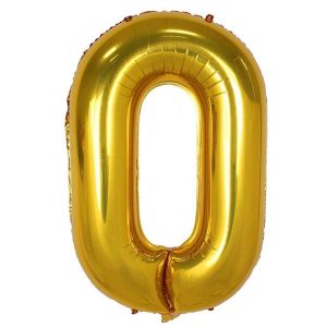 Toptan 0 Rakam İthal 34 İnç Gold Altın Folyo Balon