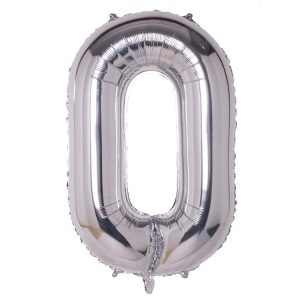 Toptan 0 Rakam İthal 34 İnç Gümüş Folyo Balon
