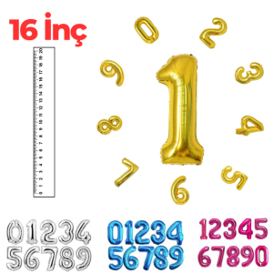 16 İnç İthal Rakam Folyo Balon