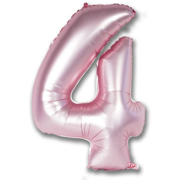 Toptan 4 Rakam İthal 40 İnç Açık Pembe Folyo Balon