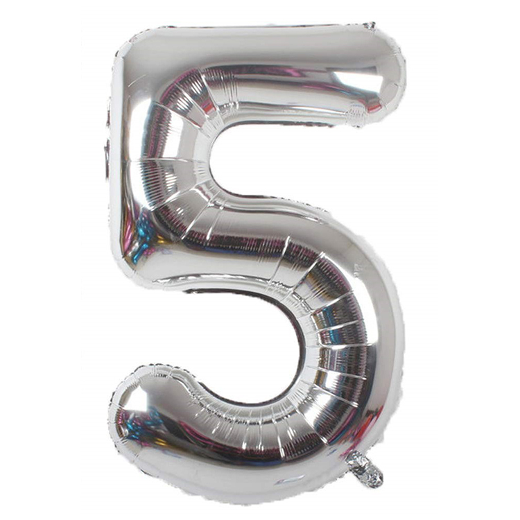 Toptan 5 Rakam İthal 40 İnç Gümüş Folyo Balon