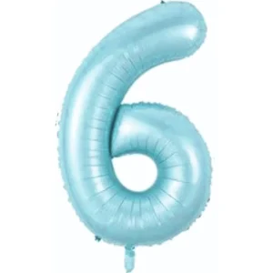 Toptan 6 Rakam İthal 34 İnç Mavi Folyo Balon