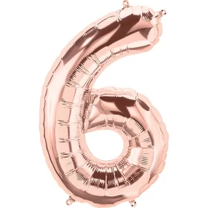 Toptan 6 Rakam İthal 34 İnç Rose Gold Folyo Balon