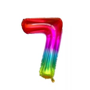 Toptan 7 Rakam İthal 34 İnç Gökkuşağı Folyo Balon