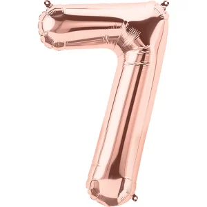 Toptan 7 Rakam İthal 34 İnç Rose Gold Folyo Balon