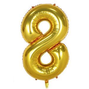 Toptan 8 Rakam İthal 34 İnç Gold Altın Folyo Balon