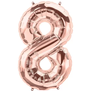 Toptan 8 Rakam İthal 34 İnç Rose Gold Folyo Balon