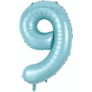 Toptan 9 Rakam İthal 34 İnç Mavi Folyo Balon