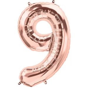 Toptan 9 Rakam İthal 34 İnç Rose Gold Folyo Balon