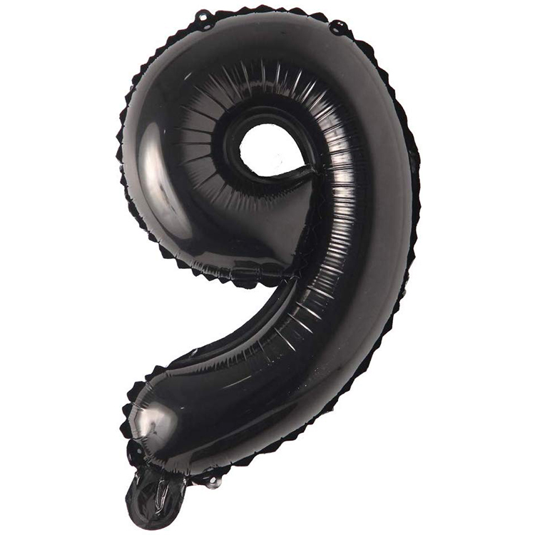 Toptan 9 Rakam İthal 40 İnç Siyah Folyo Balon