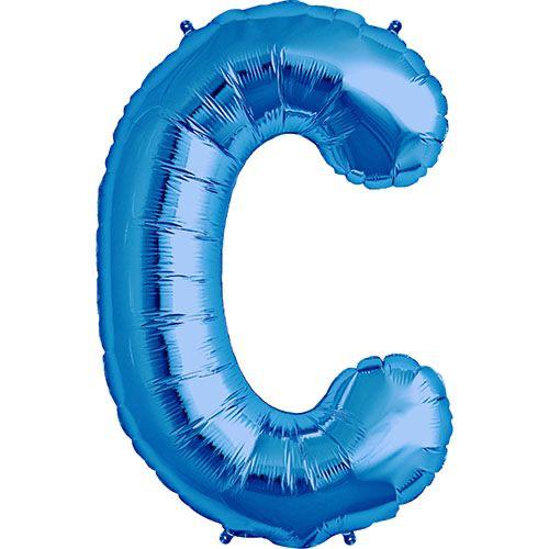 Toptan C Harf İthal 16 İnç Mavi Folyo Balon