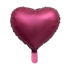 Toptan Kartelasız Fuşya Retro Saten Kalp Folyo Balon