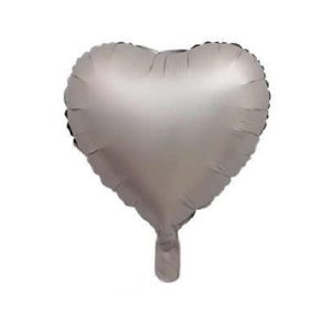Toptan Kartelasız Gümüş Retro Saten Kalp Folyo Balon