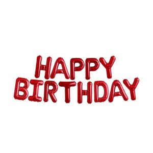 Toptan Happy Birthday Kırmızı Folyo Balon Set