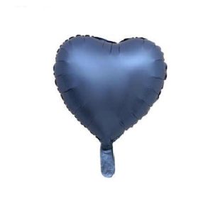 Toptan Kartelasız Mavi Retro Saten Kalp Folyo Balon