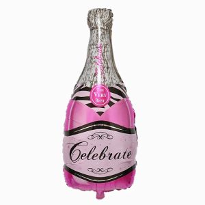 Toptan Pembe Şampanya Şişe Folyo Balon