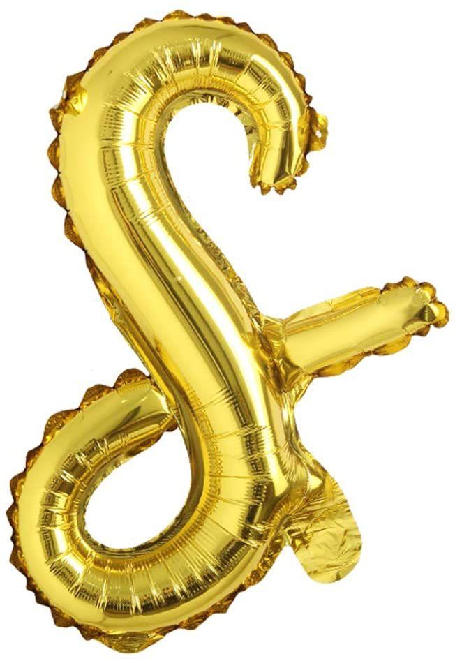 Toptan S Harf İthal El Yazısı 18 İnç Gold Altın Folyo Balon