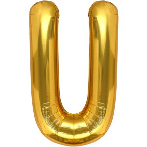 Toptan U Harf İthal 34 İnç Gold Altın Folyo Balon