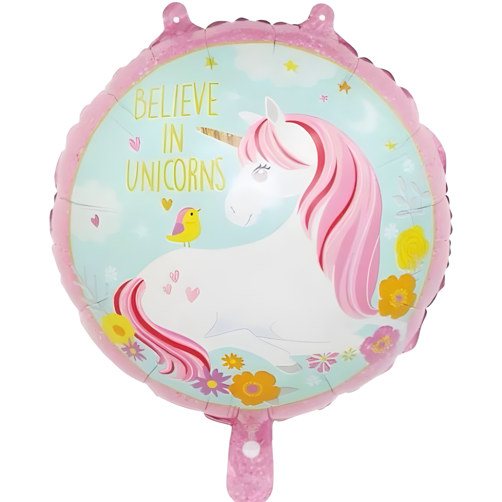 Toptan Unicorn Believe Yuvarlak Folyo Balon