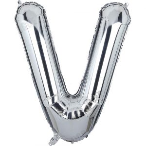 Toptan V Harf İthal 34 İnç Gümüş Folyo Balon