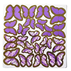 Toptan Mor Kelebek Pasta Dekor Süs