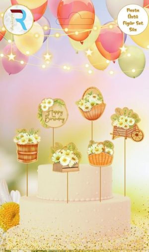 Toptan Papatya Pasta Üstü Figür Süs Set